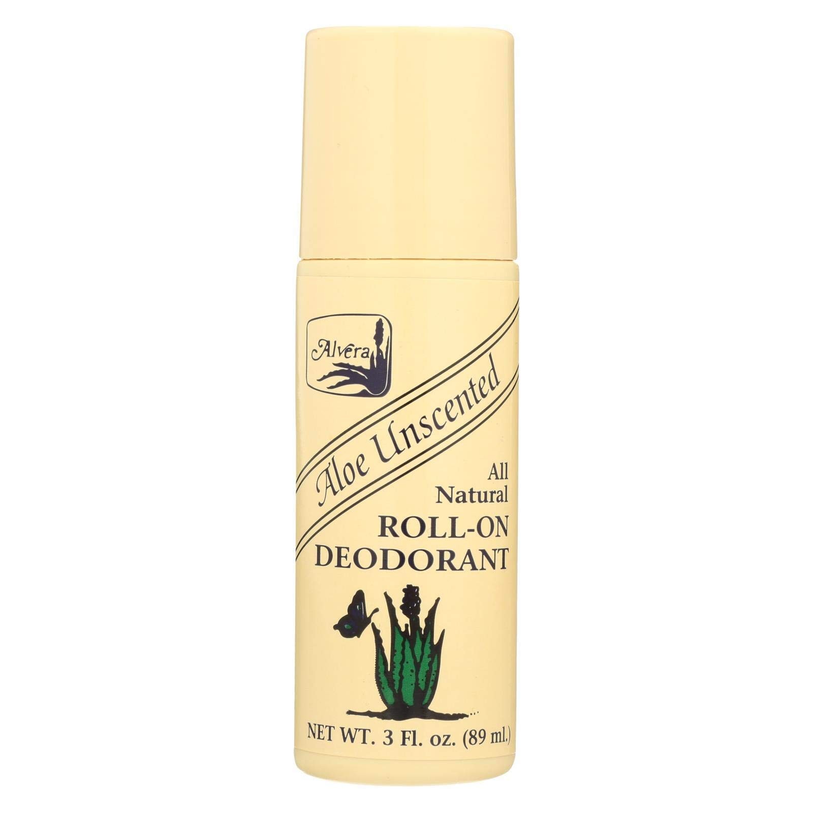 Aloe Based Roll-on Deoderant (Unscented) by Alvera – 3 Ounces