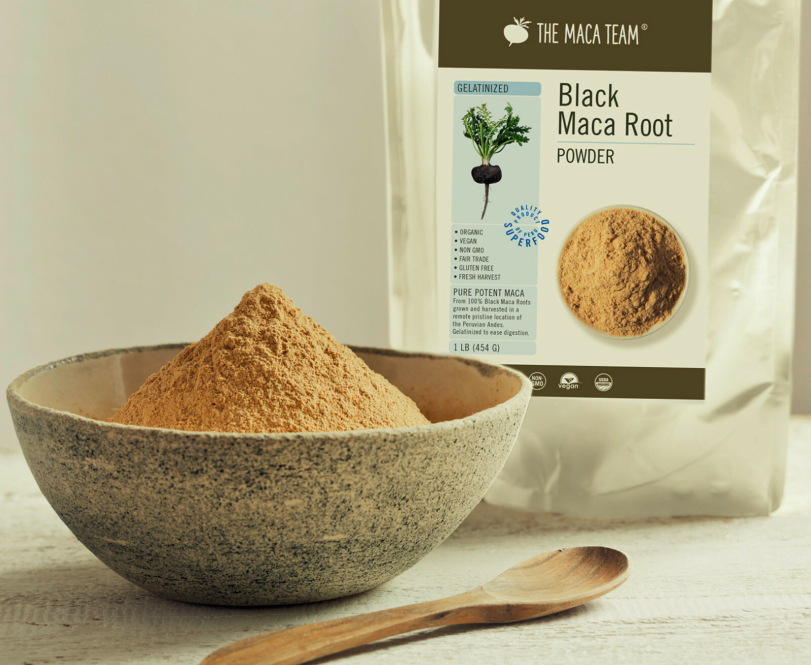 Organic Gelatinized Black Maca Root Powder – Fairly Traded Fresh Harvest
