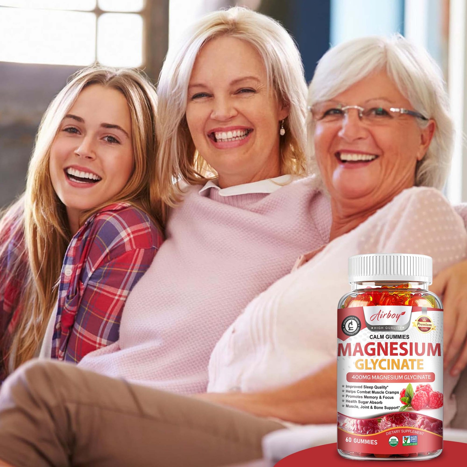 Magnesium Glycinate Gummies – Brain Health & Relaxation Support, Sleep Support