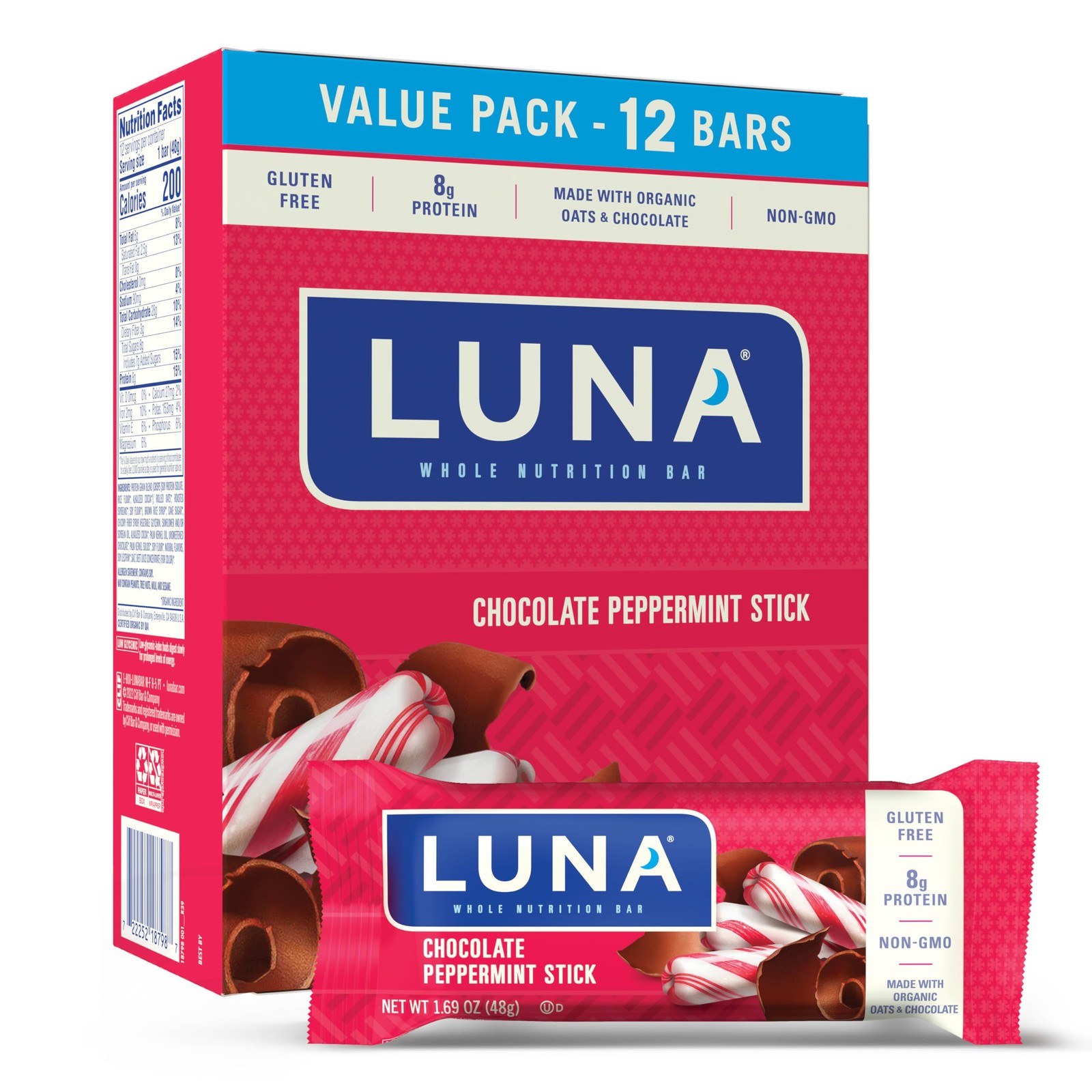 – Chocolate Peppermint Stick Flavor – Snack Bars – Non-GMO – Gluten-Free Prot…