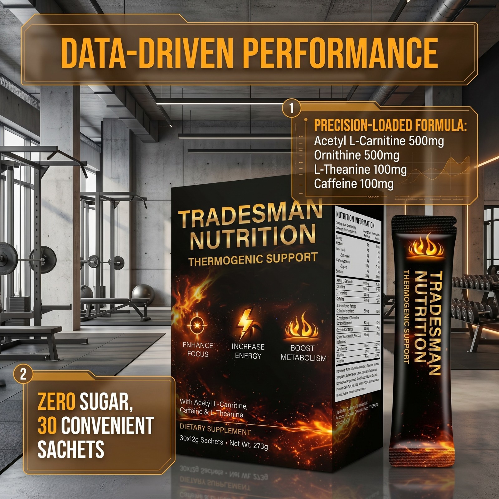 Tradesman Nutrition Shred Original Thermogenic Powder Men Energy Focus Supplemen