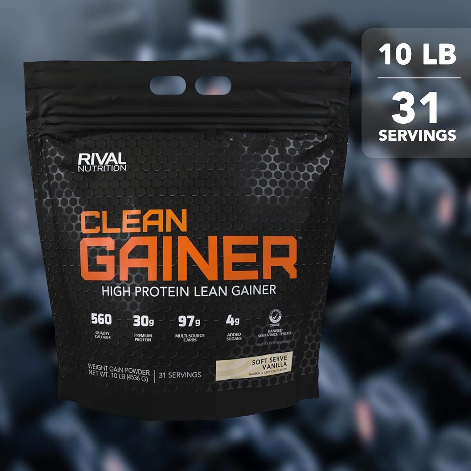 10 Lb Clean Gainer Soft Serve Vanilla Protein Drink Mix 560 Calories 30g Protein