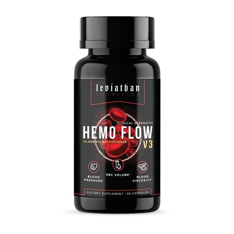 1-3PK Leviathan Nutrition Hemo Flow Nattokinase Supplement For Nitric Oxide