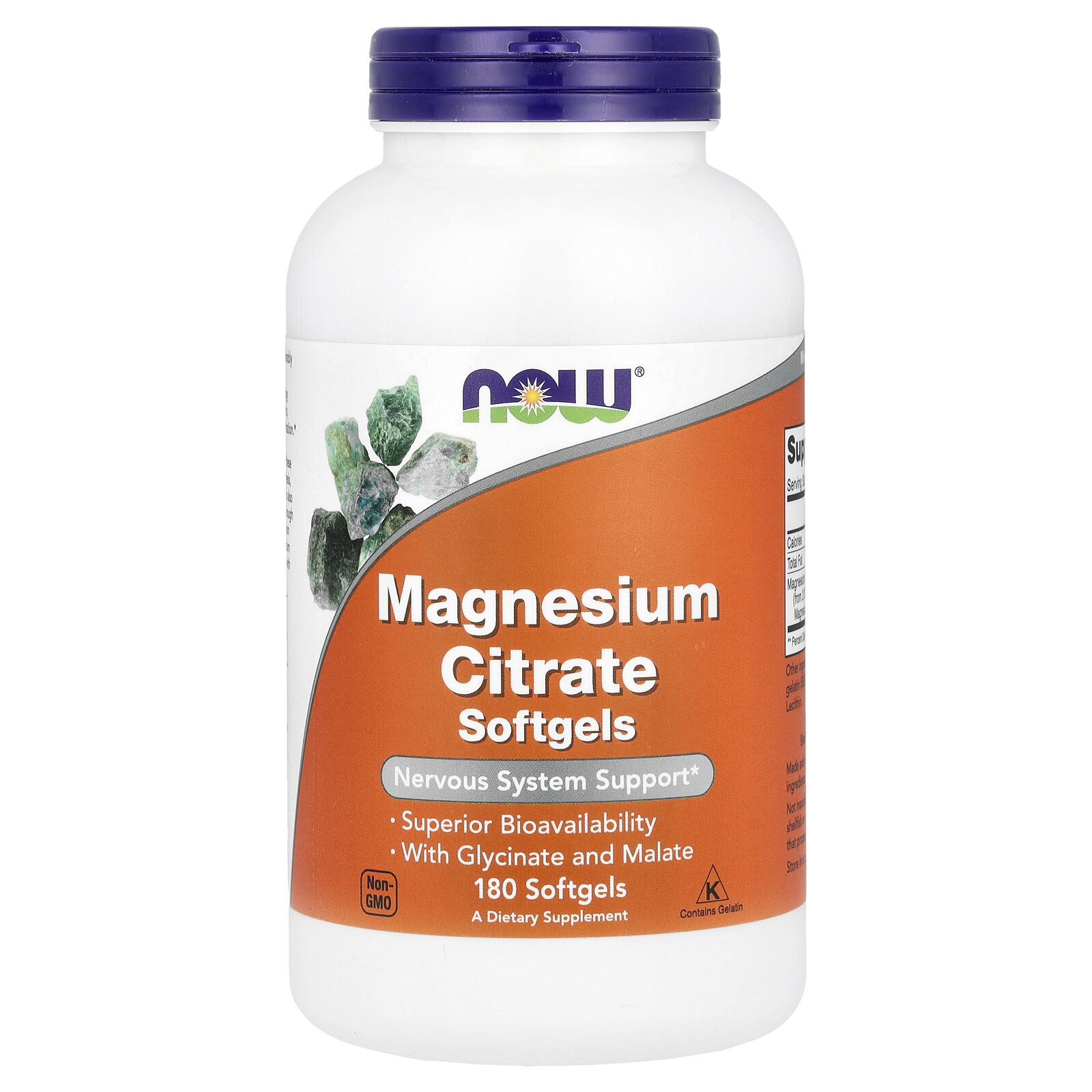 Now Foods Magnesium Citrate 180 Softgels GMP Quality Assured