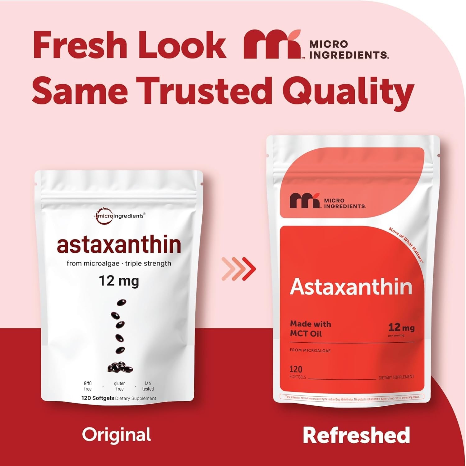 Astaxanthin 12mg with MCT Oil, 120 Softgels, 4 Supply | Astaxanthin Antioxi…