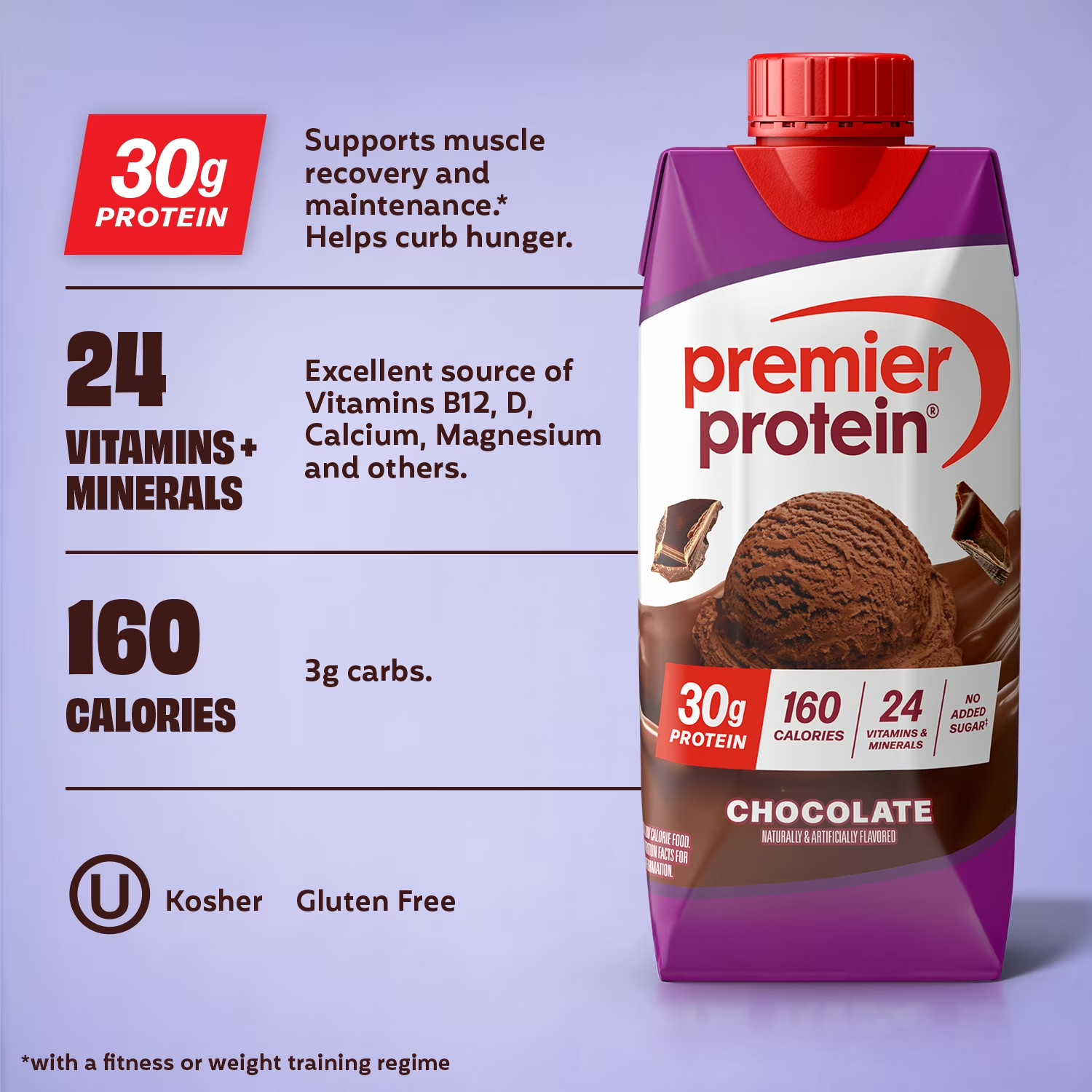 Premier Protein Shake, Chocolate, 30g Protein, 11 Fl Oz, 4 Ct