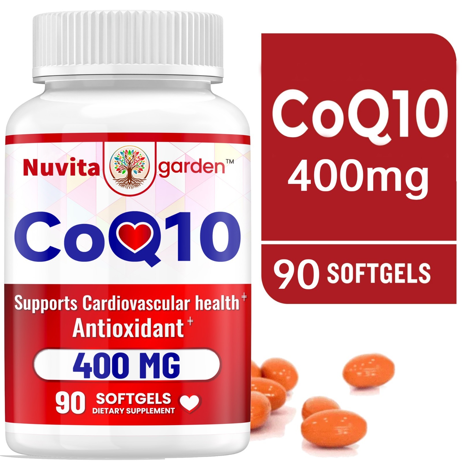 Daily Energy Supplement with CoQ10, Gluten Free, 90 Softgels