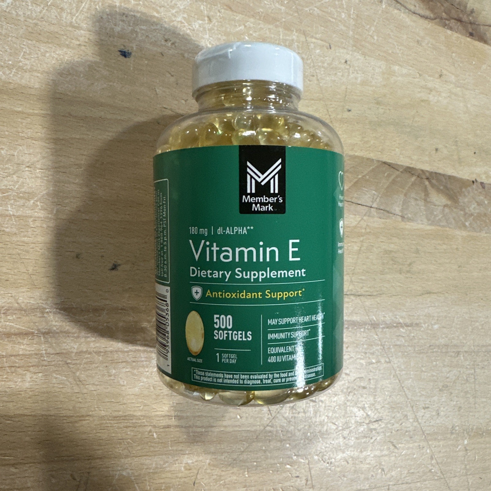 Member’s Mark Vitamin E Softgels 180 mg 500 Ct EXP 08/2027