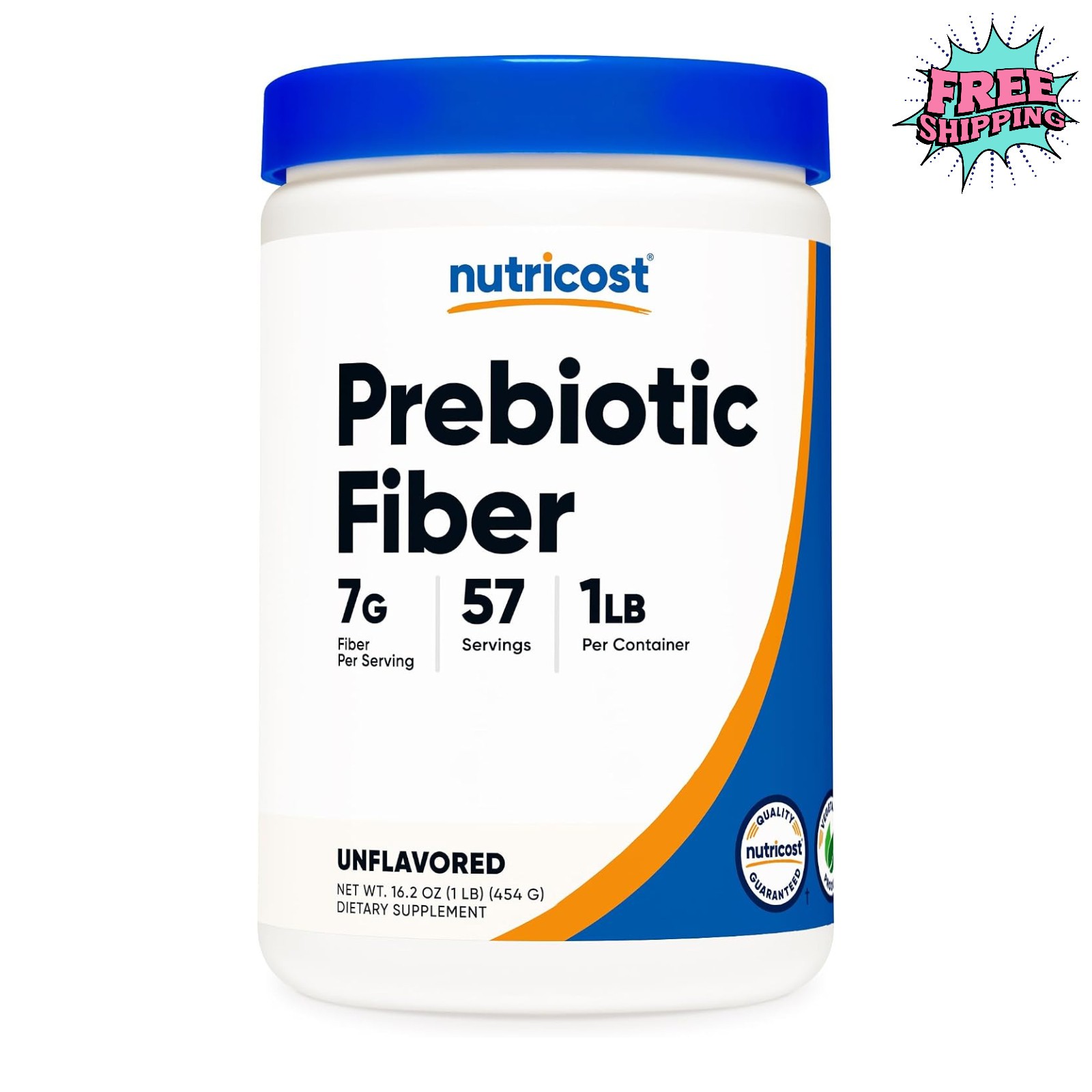 Nutricost Prebiotic Fiber Powder 1lb Unflavored Vegan Free Shipping
