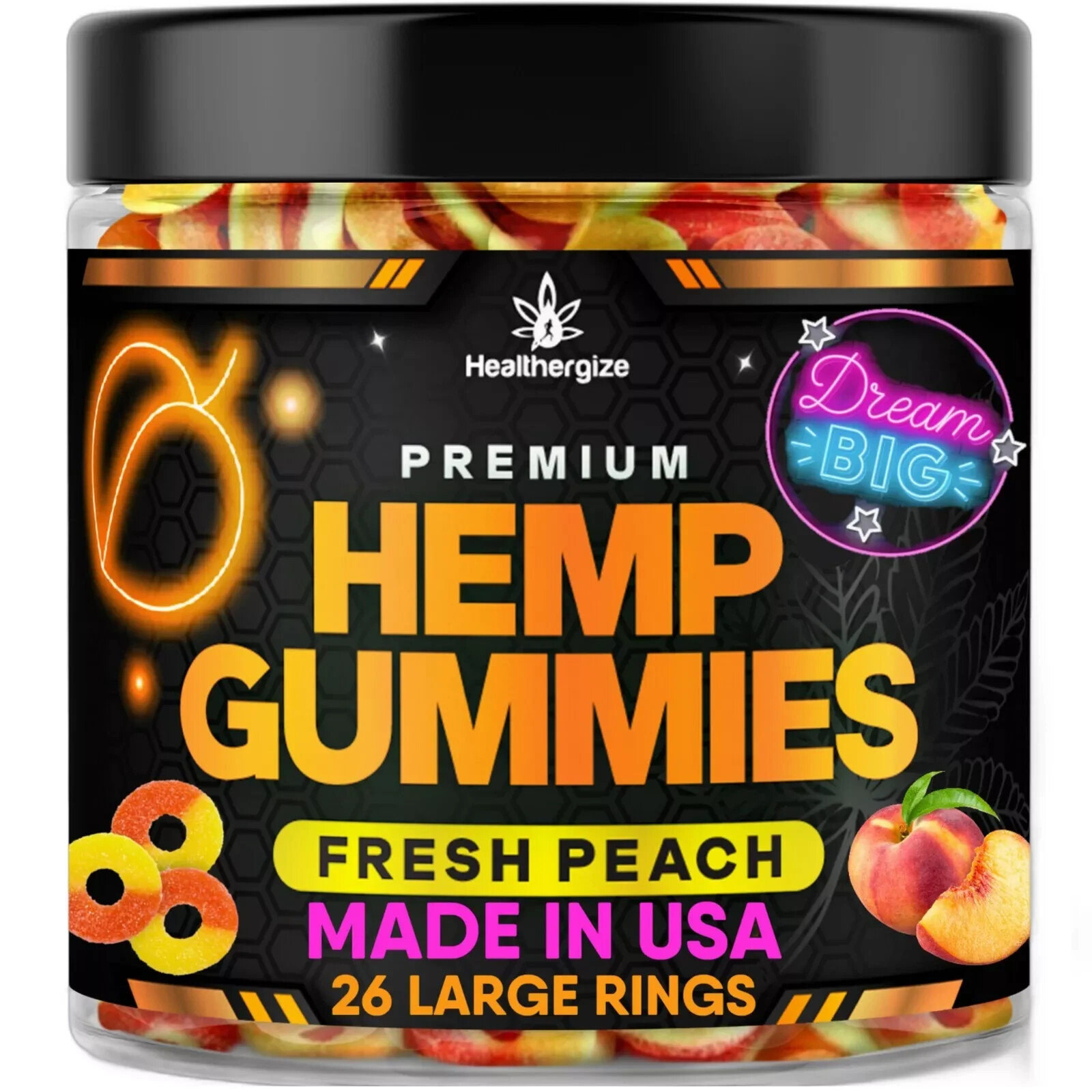 Natural Gummies-Gummy Rings Sleep, Calm, Rest, Anxiety, Inflammation, Pain, USA