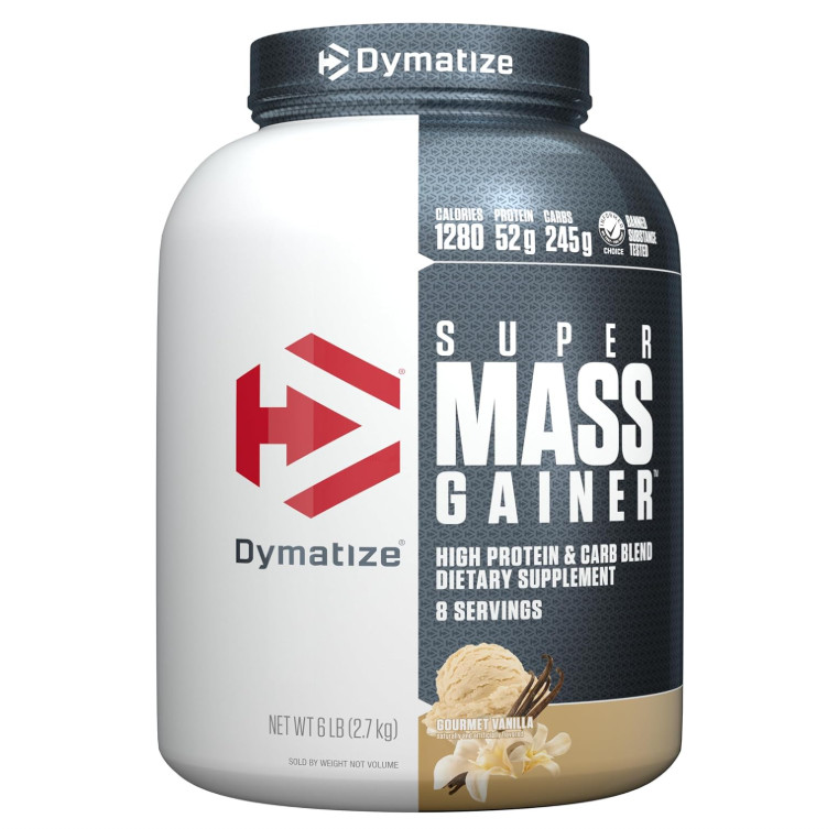 Dymatize Super Mass Gainer, Gourmet Vanilla, 52g Protein, 8 Servings