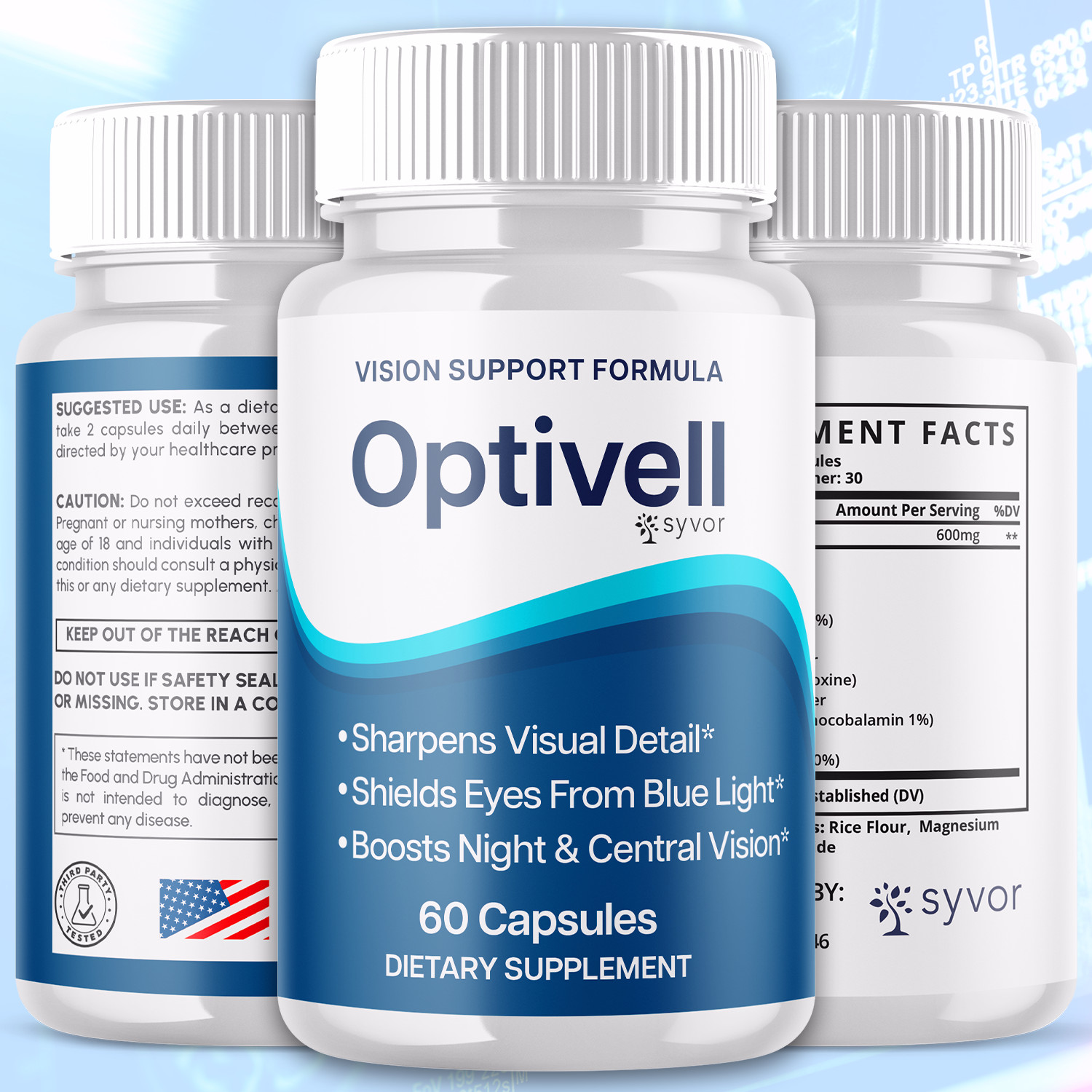 Optivell Vision Support Formula Pills, Opti Vell Eye Health (60 Capsules)