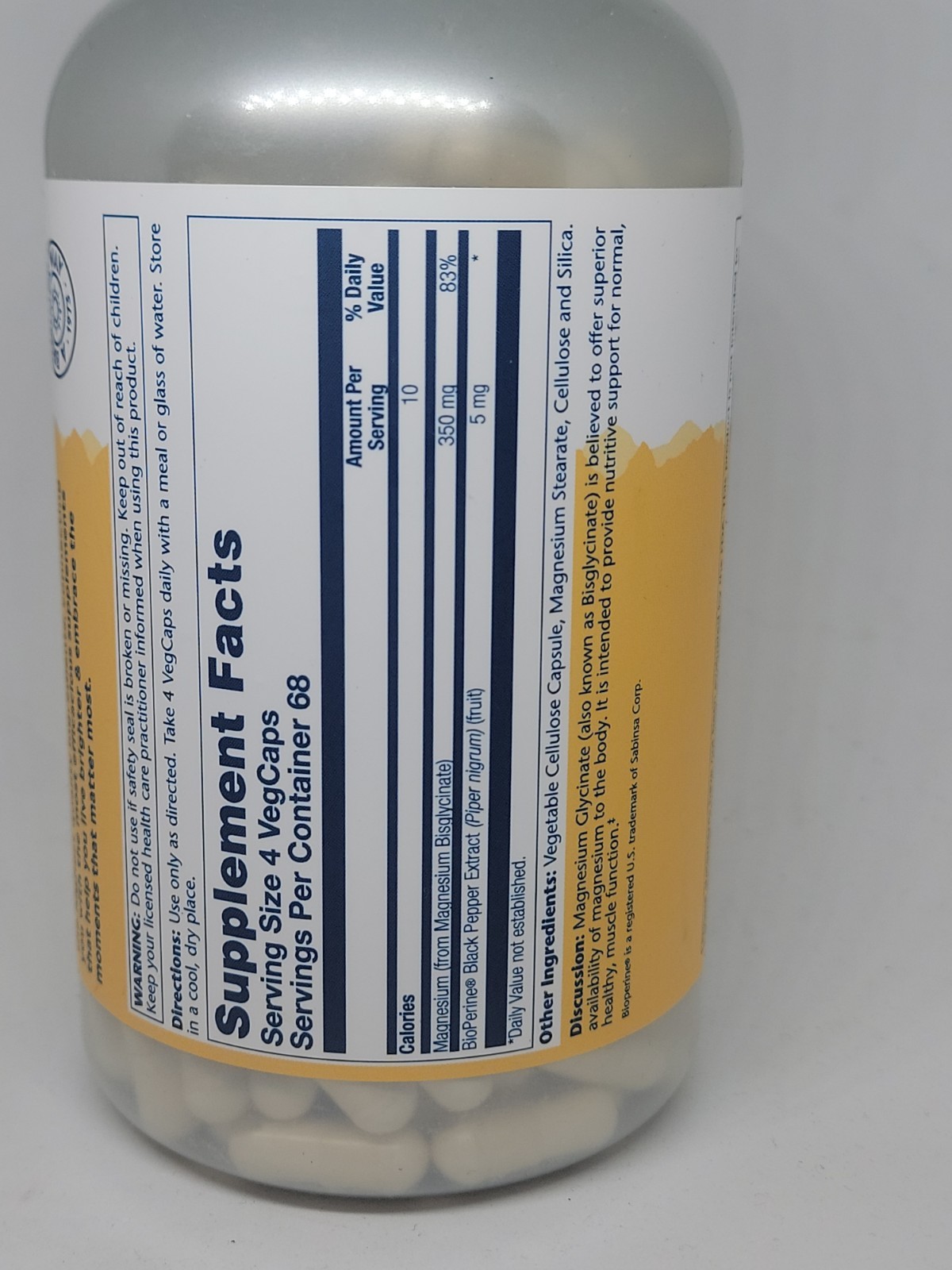 Solaray Magnesium Glycinate, 275 count, 350mg VALUE SIZE best by 06/2029 New