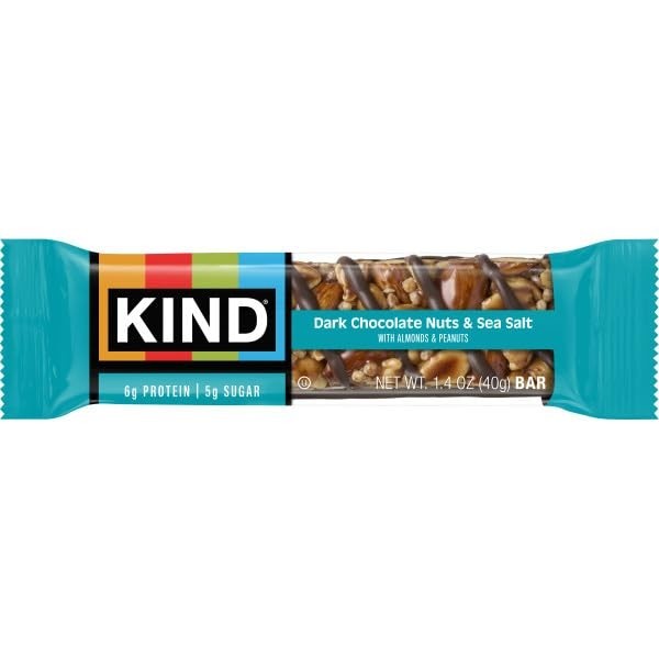 12 Count Gluten-Free Snack Bars with Dark Chocolate, Nuts & Sea Salt, 6g Protein