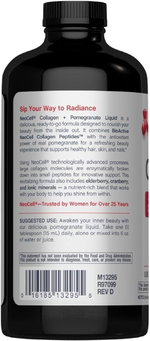 Delicious Pomegranate Liquid Collagen – 16 oz, Supports Skin, Hair, & Joints