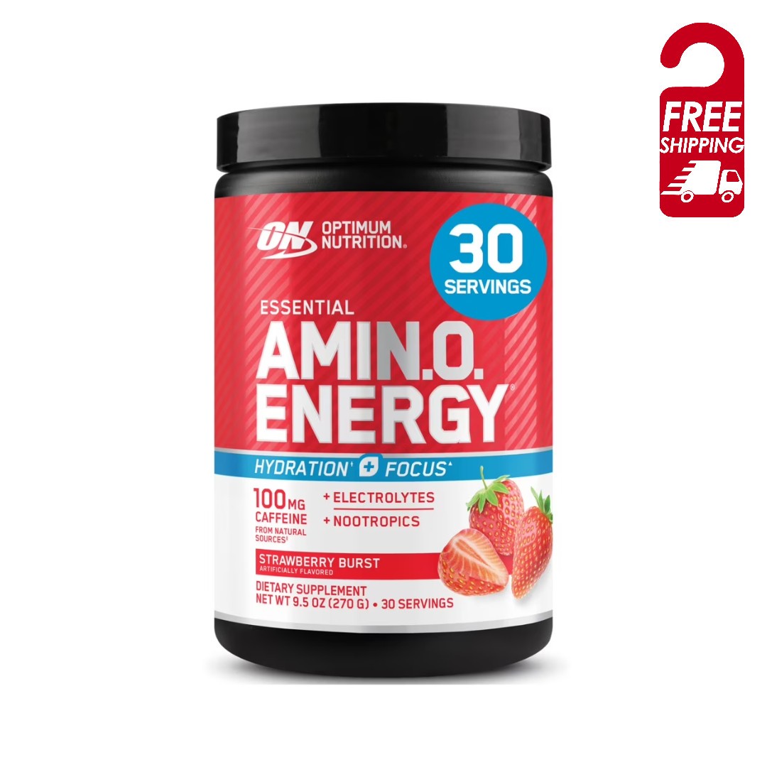 Optimum Nutrition Amino Powder Strawberry Burst 9.5oz Free Ship