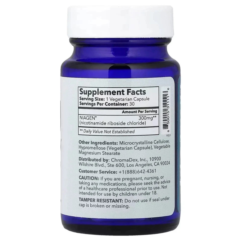 3 Pack Tru Niagen Nicotinamide Riboside Chloride 300mg 90 NR Vegetarian Capsules