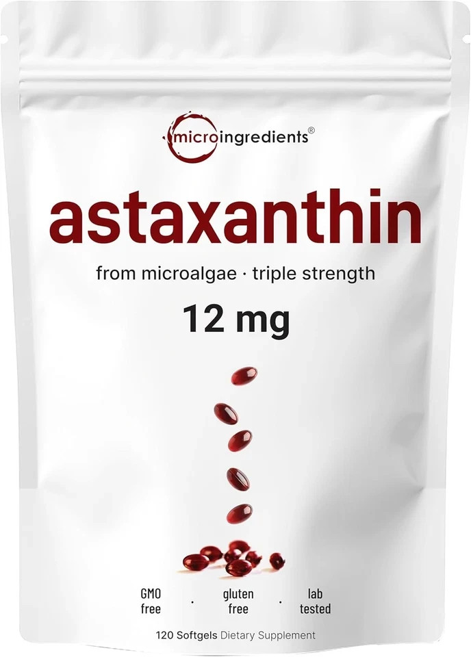 Astaxanthin 120 Softgels 12mg – Supports Eye Health and Joint Health,Free ship