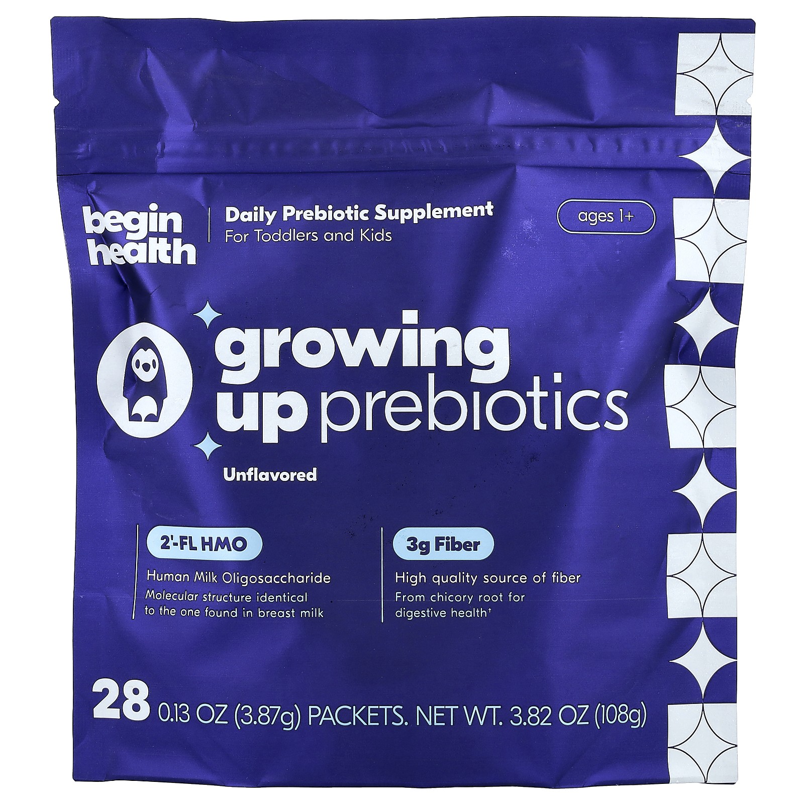 Kids, Growing Up Prebiotics, Ages 1+, Unflavored, 28 Packets, 0.13 oz (3.87 g)