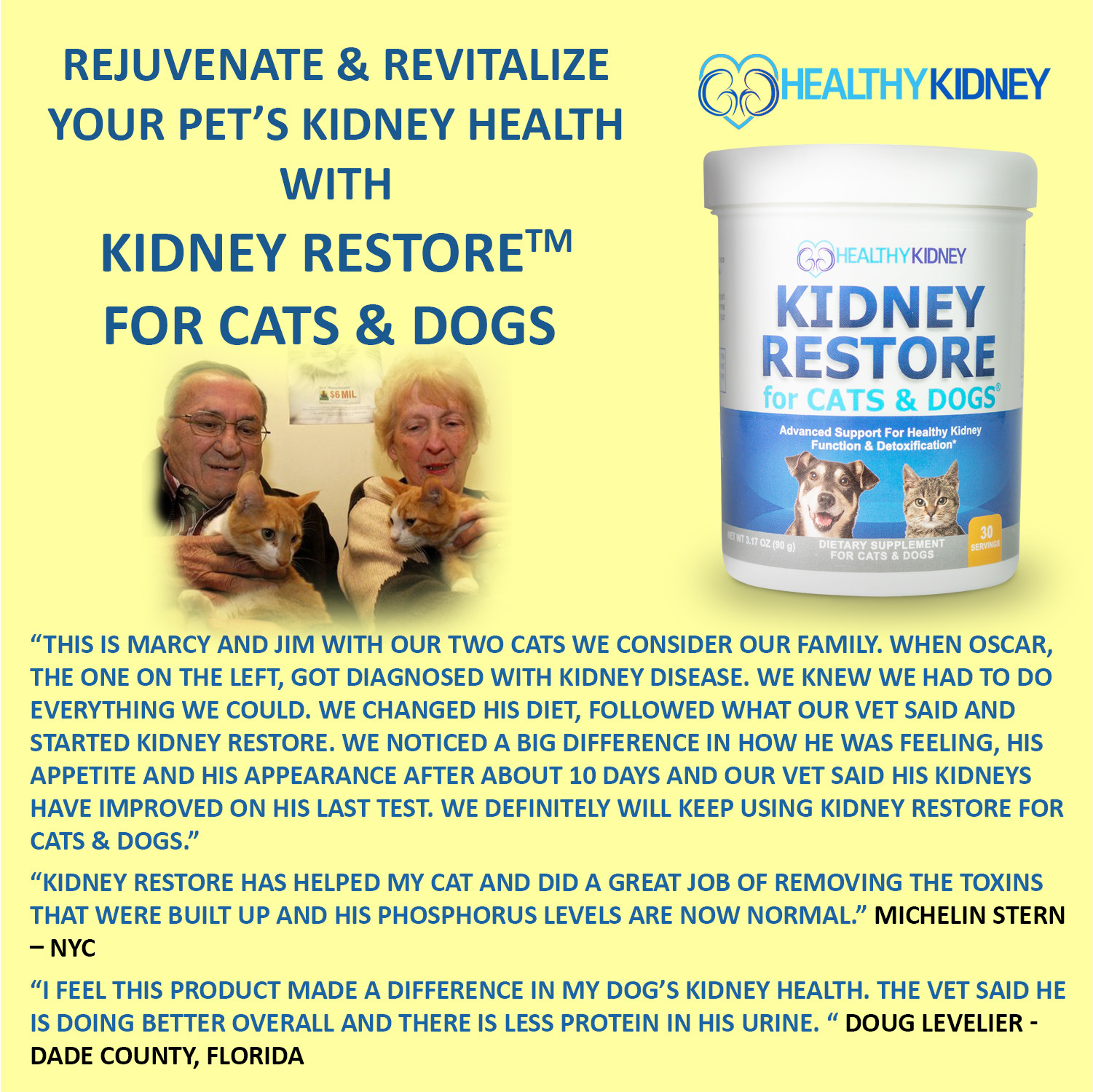 Healthy Kidney Support Cats Dogs Probiotic Powder Urinary Track Essential 3 Pack