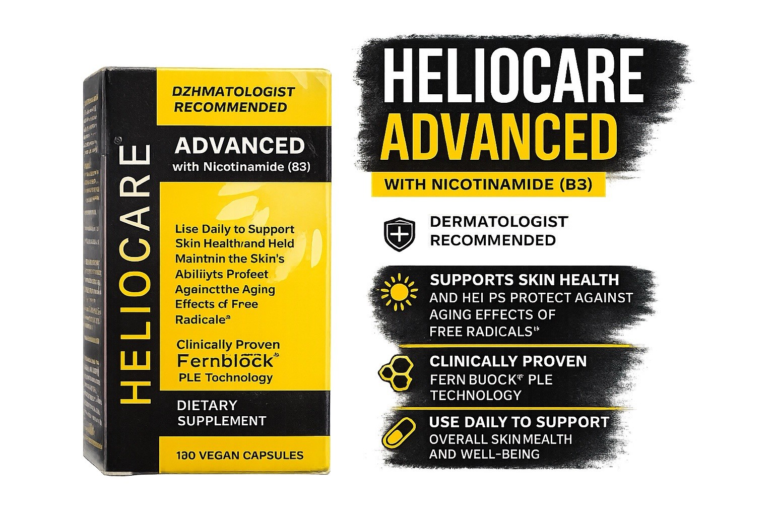 Heliocare Advanced Nicotinamide B3 Fernblock PLE 120 Vegan Capsules Skin Health