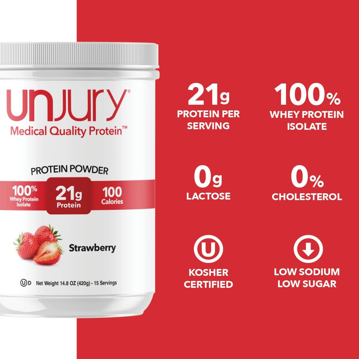 Strawberry 21g Whey Isolate Protein Powder 100% Whey Protein Powder Weight