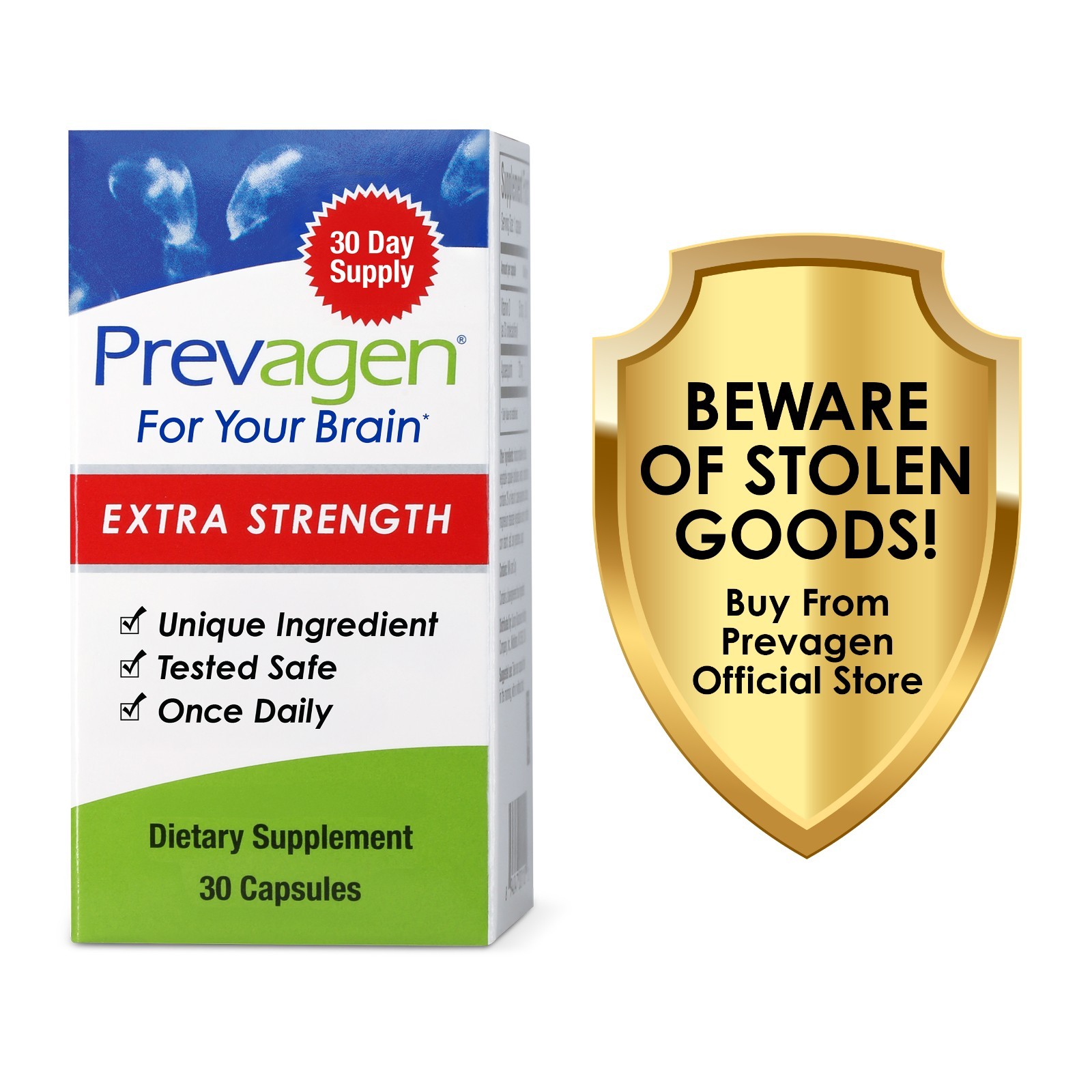 Prevagen Extra Strength 20mg Capsules – 30 Count – 3 Pack (90-Day Supply)