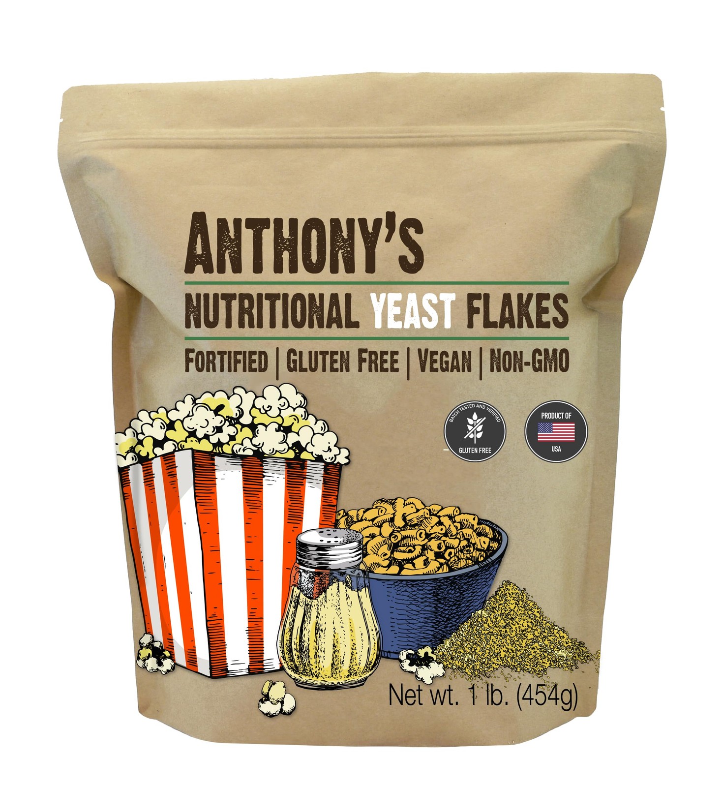 Anthony’s Premium Nutritional Yeast Flakes, 1 lb, 16 Ounce (Pack of 1)