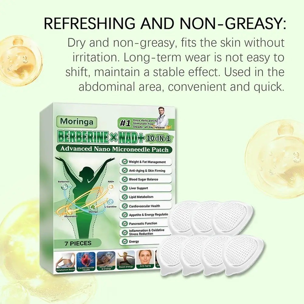 GLORENDA Moringa Berberine 10-in-1 Advanced Nano Microneedle Patch (7pcs/box)