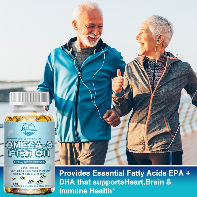 Omega 3 Fish Oil Capsules 3x Strength 2160mg EPA & DHA, Highest Potency 120Pills