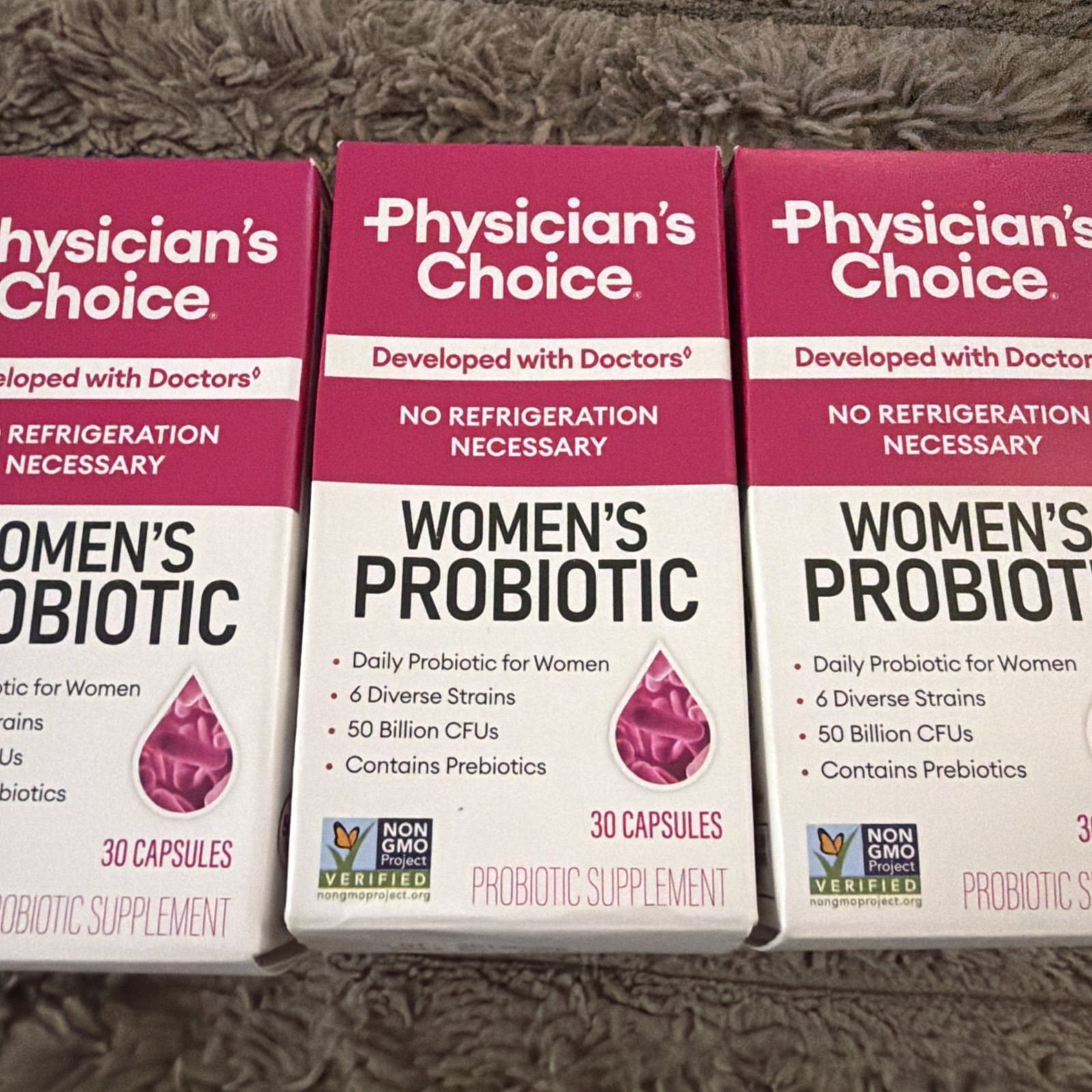 Lot Of 3 – Physician’s Choice Probiotic for Women – 30 Capsules Exp. 12/2027