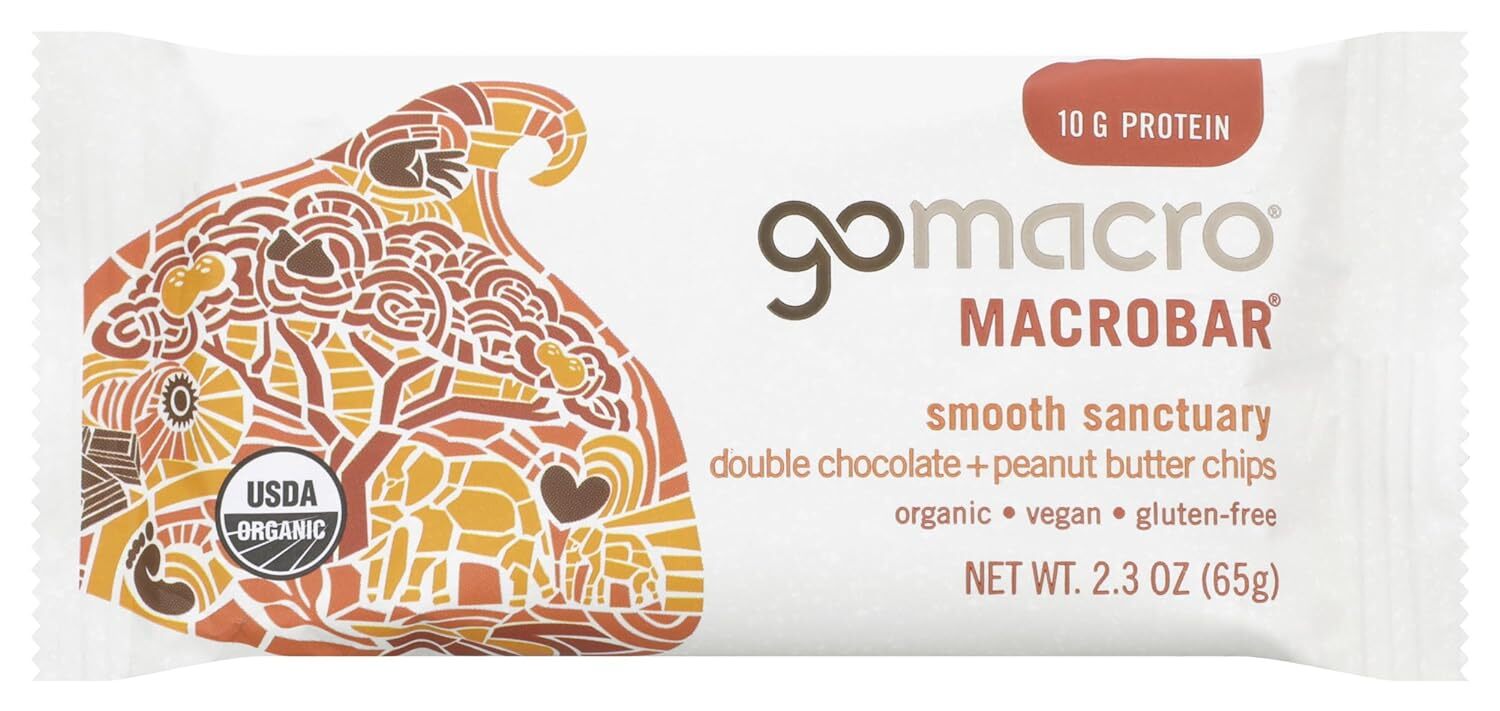 Gomacro Organic Macrobar Double Chocolate Peanut Butter Chip 2.3 Oz