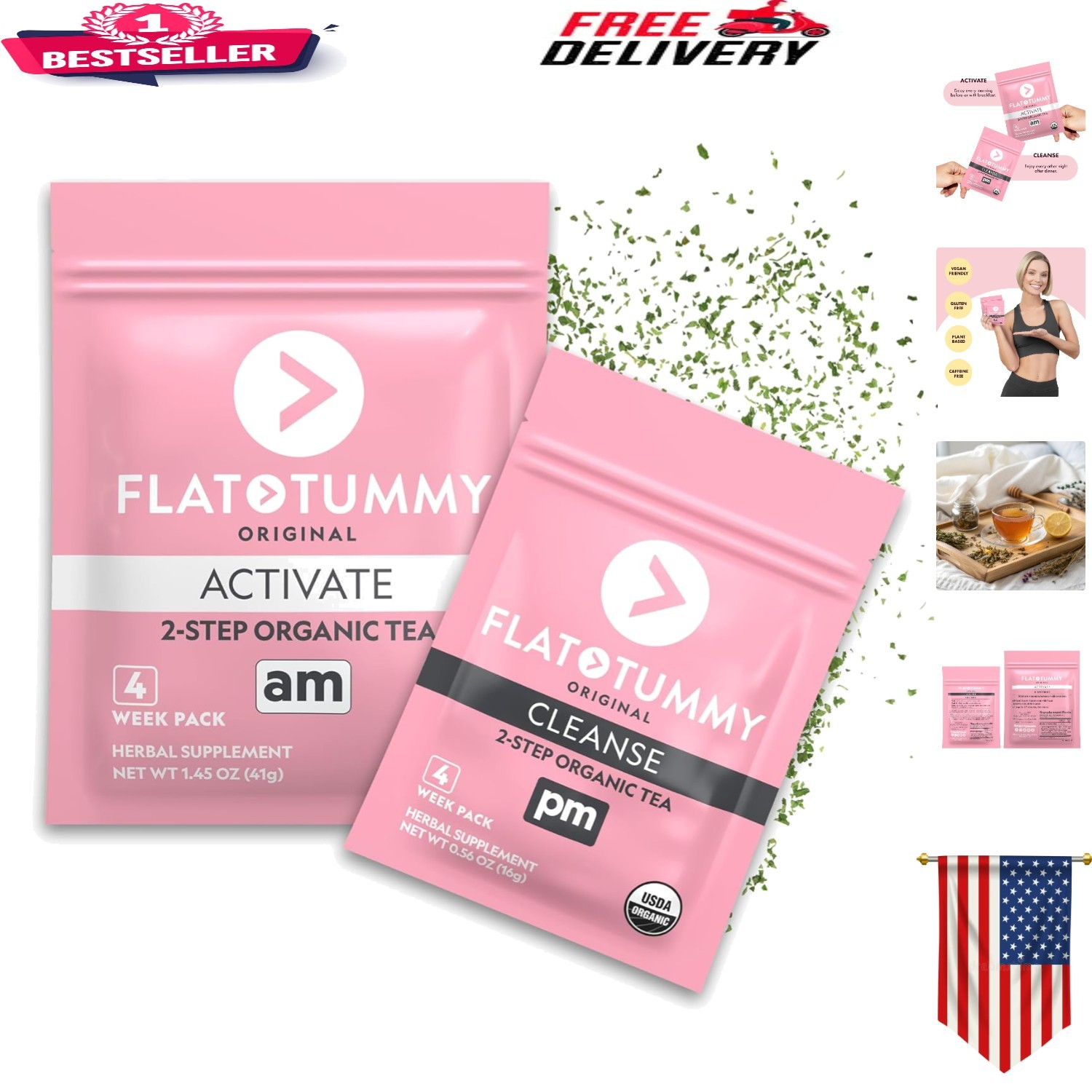 2-Step Detox Tea Program for Boosting Energy & Reducing Bloating – 1.45 oz