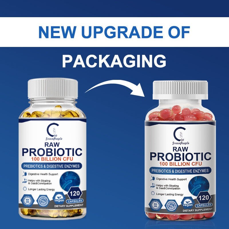 3 x Raw Probiotics 100 Billion CFU Potency Digestive Immune Health 360 Capsules