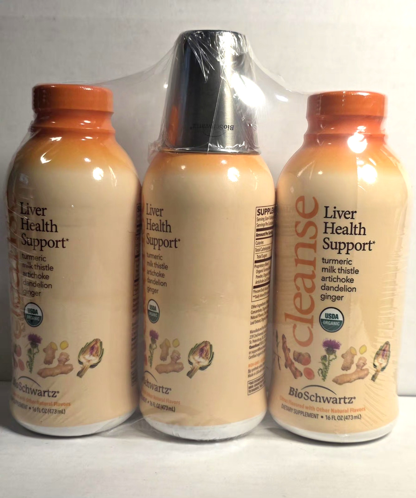 BioSchwartz Organic Liver Health Support Liquid Cleanse – 3 Pk (16oz Each)