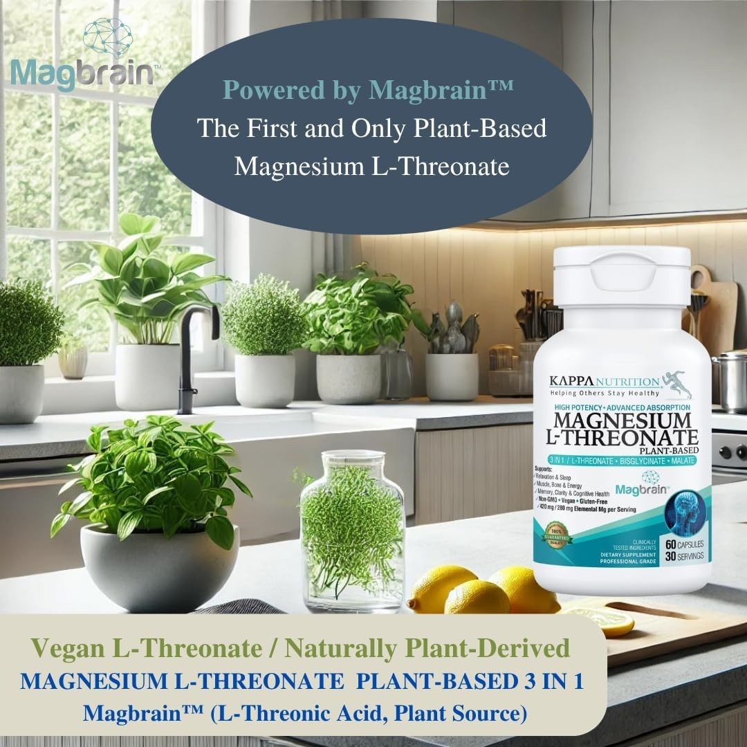 Kappa Nutrition Magbrain Magnesium L-Threonate Plant-Based, 420mg, 120Ct