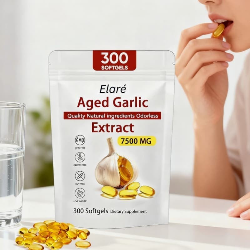 Odorless | Heart & Immune set 1 300 Softgels, Aged Garlic Extract, Elare 7500mg