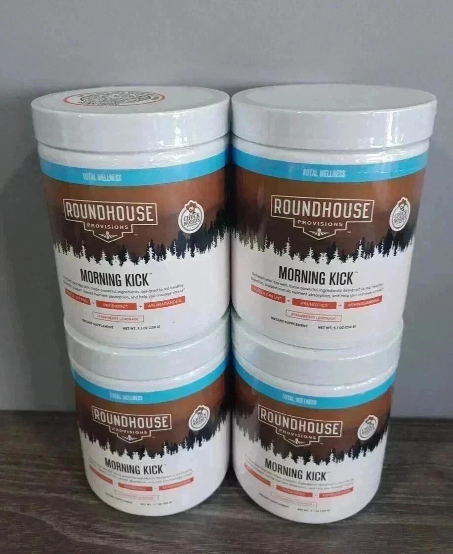 4 ROUNDHOUSE PROVISIONS MORNING KICK-DIGESTIVE POWDER-STRAWBERRY LEMONADE 9.1 0Z