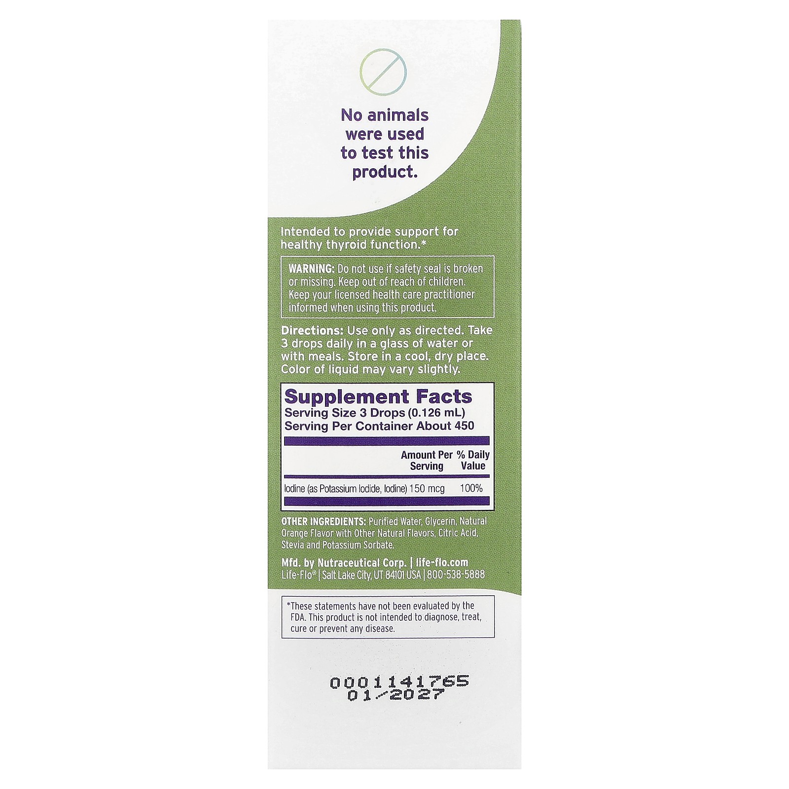 Liquid Iodine Plus, Natural Orange, 2 fl oz (59 ml)