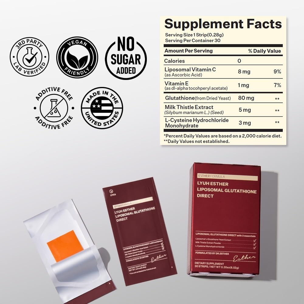 Liposomal Glutathione Strips 30 ct – Antioxidant Support, Skin Glow, Fast-Absorb