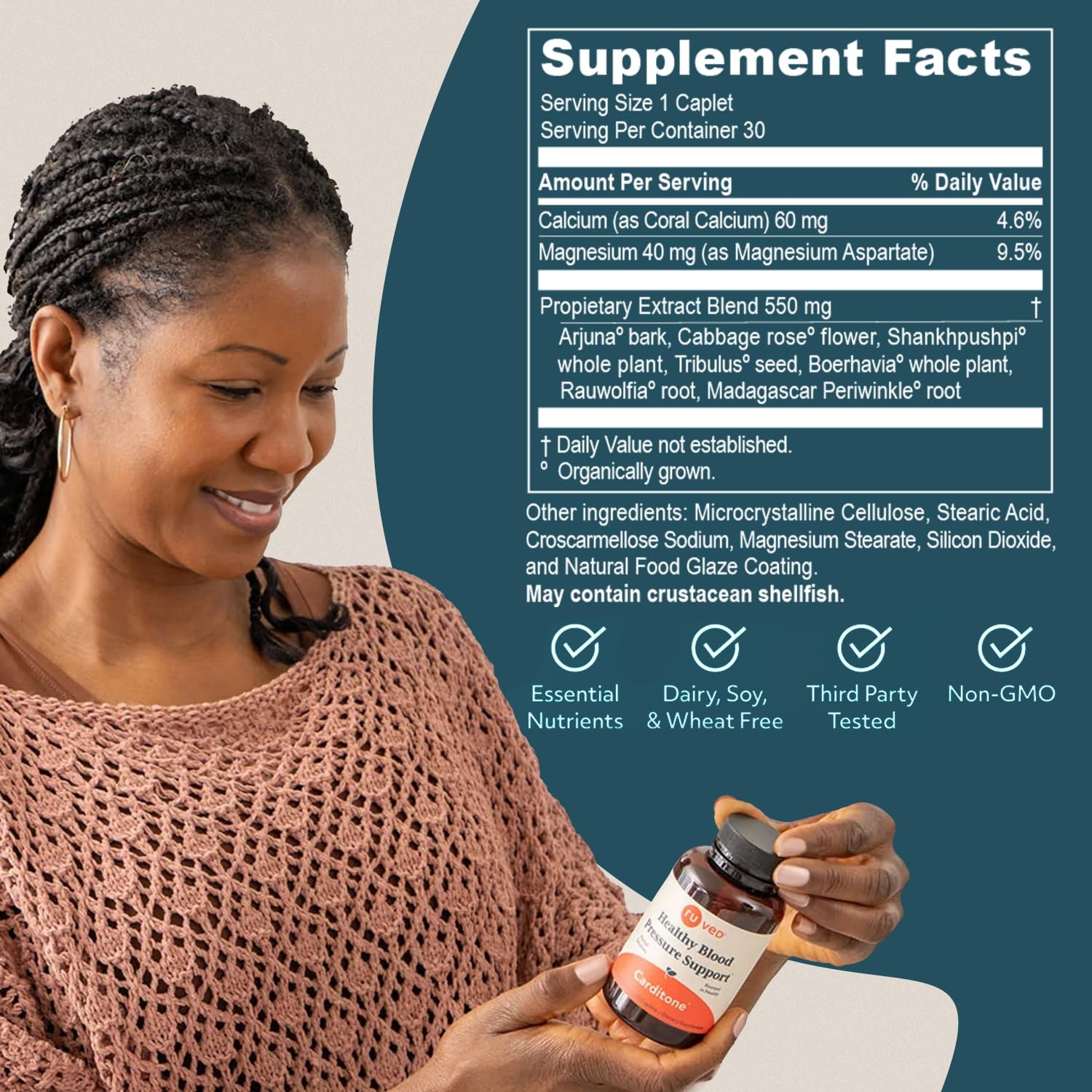 ruved Carditone, Doctor-Formulated, All-Natural Ayurvedic Herbal Supplement, Tru