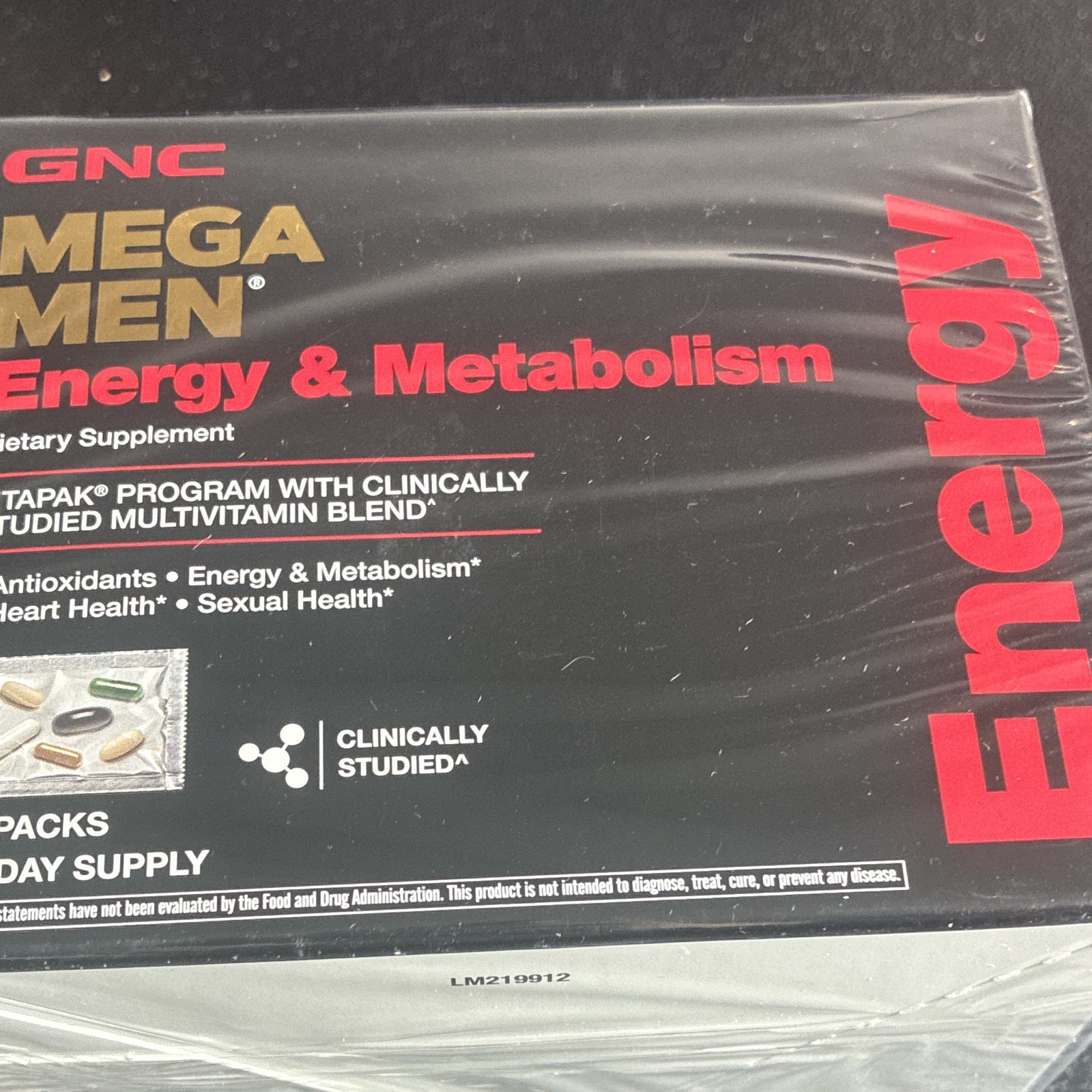 GNC Mega Men Energy & Metabolism Vitapak Multivitamin 30 Pk 30Day Supply ex 1/27