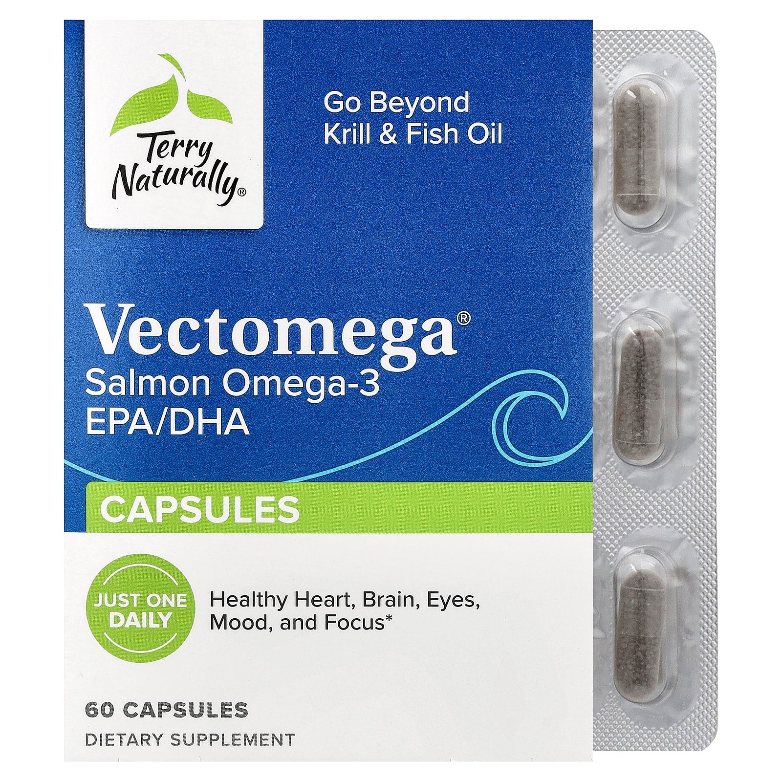 2 X Terry Naturally, Vectomega�, Salmon Omega-3 EPA/DHA, 60 Capsules (214 mg pe