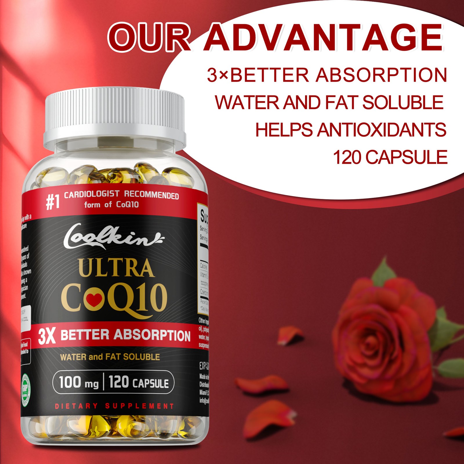 Ultra CoQ10 100mg – Promotes Heart Health, Cardiovascular Health Support