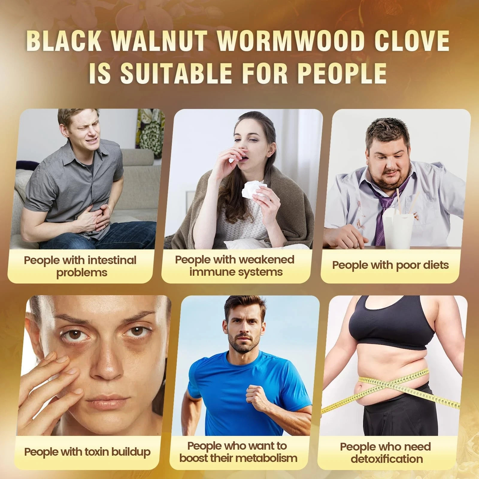 18-in-1 Black Walnut Wormwood Cleansing Formula designed for Humans