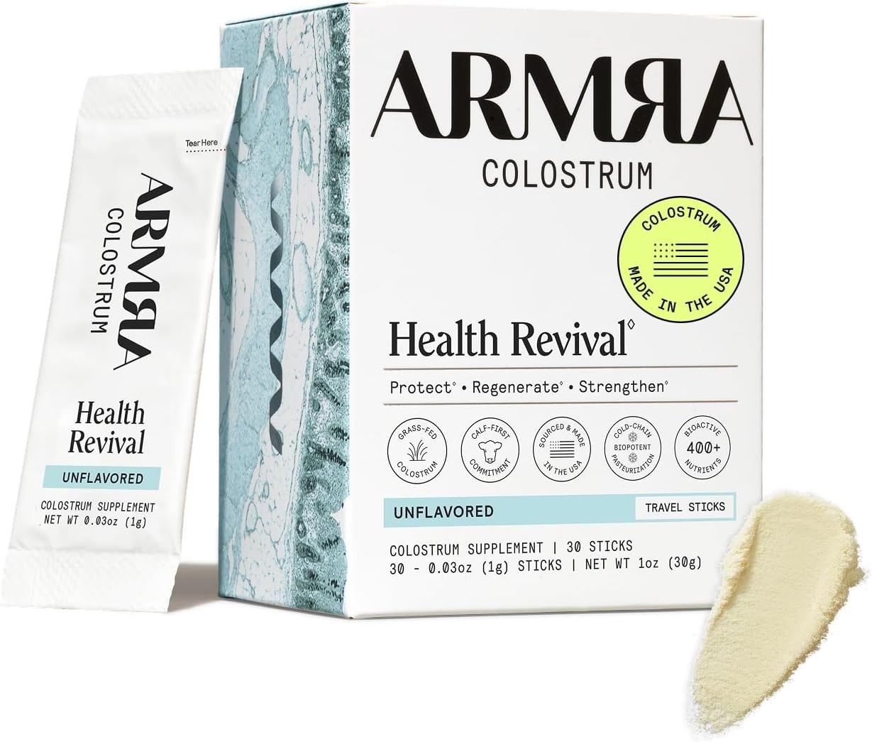 ARMRA Colostrum Unflavored Powder 120 Servings Bioactive Supplement EXP 02/28