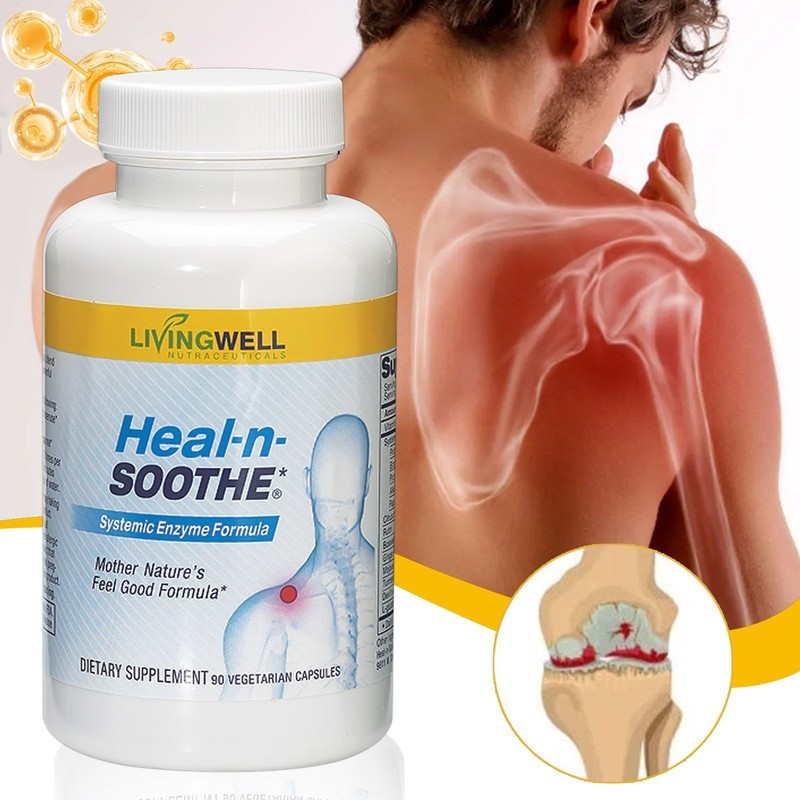 3 pack LivingWell 90 Heal|n|Soothe Systemic Formula Enzyme Nutraceuticals Cap
