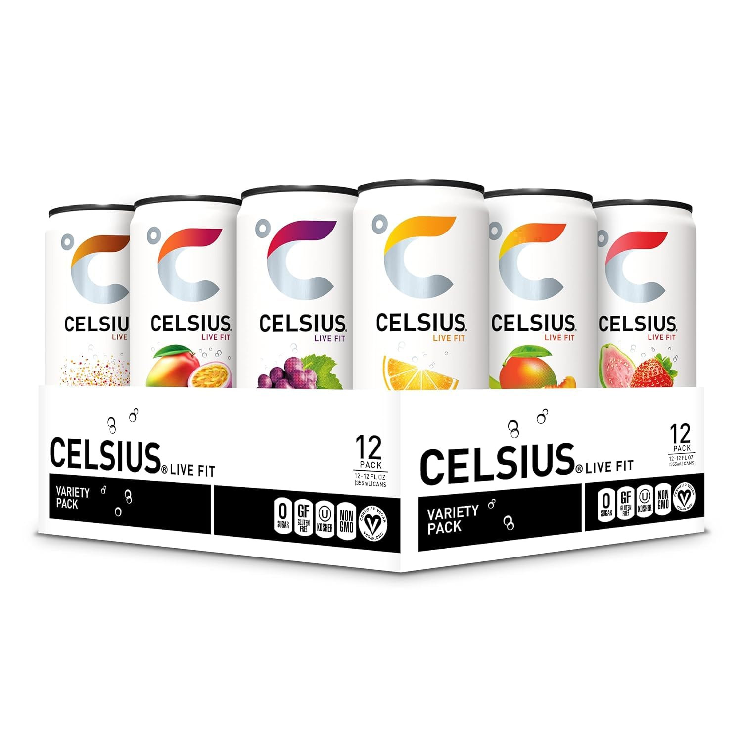 Assorted Flavors Official Variety Pack, Functional Essential Energy Drinks, 12 F