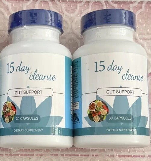 2 – 15-Day Cleanse Gut Support Senna, Cascara Sagrada & Psyllium Husk 30 Caps