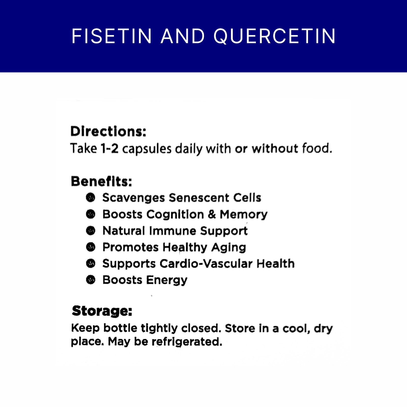 Fisetin 99.8% Quercetin 99.8% Australia 500mg 3 x 60s Extra Lifespan Supplements